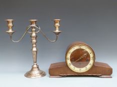 Art Deco mantel clock with three train chiming movement,