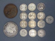 Queen Victoria 1845 young head half crown,