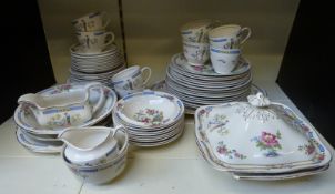 Nelson dinner and tea ware in the Indian pattern, at least six place settings with extras,