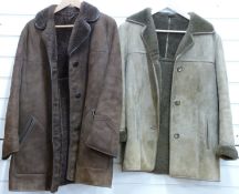 Two ladies sheepskin coats, one size 14,