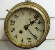 Astral, Coventry, early/mid-20thC brass cased bulkhead / ship's clock,