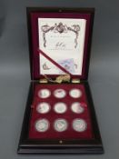 Queen Elizabeth II 40th Anniversary Coronation crown collection comprising eighteen Royal Mint