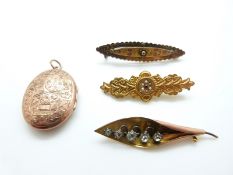 A 9ct gold locket, Chester 1912,