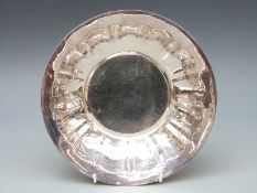 A possibly Italian white metal bowl marked with a star then 30 PD and 800, diameter 21.