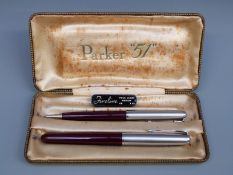 A Parker 51 cased fountain pen and propelling pencil set