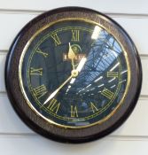 Banks's Brewery advertising wall clock in wooden case with black dial,