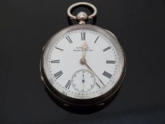 H Samuel Manchester Victorian hallmarked silver cased pocket watch,