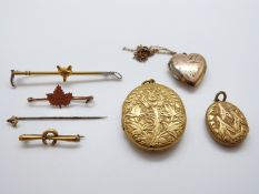 A brooch in the form of a fox and whip, a Masonic stick pin,