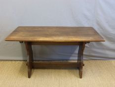 An oak refectory table,
