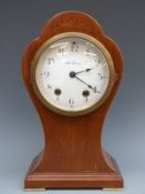 Seth Thomas, USA, Edwardian balloon style inlaid mantel clock,