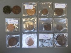 A collection of copper and bronze UK coinage, some with lustre,