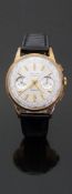 Avia 9ct gold gentleman's chronograph wristwatch with gold hands and baton markers,