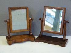 Two mahogany 19thC swing mirrors,