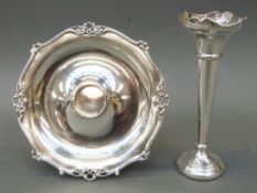 A hallmarked silver pierced pin dish, Sheffield 1904 maker William Hutton & Sons Ltd, diameter 16cm,