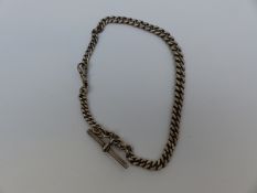 A hallmarked silver graduated Albert