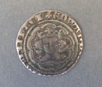 Edward III halfgroat, obverse mint mark cross, reverse outer ring clipped,