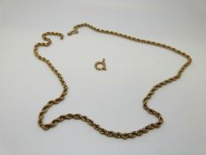 A 9ct gold rope twist necklace, 5.