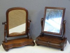 Two mahogany swing dressing table mirrors,