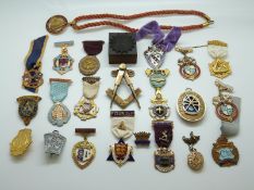 A large quantity of Masonic jewels from various lodges, includes enamel examples,