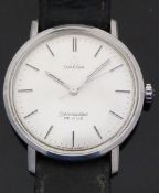 Omega Seamaster De Ville gentleman's wristwatch with black and steel hands and baton markers,