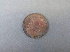 Queen Victoria 1897 old head one penny E/F - uncirculated