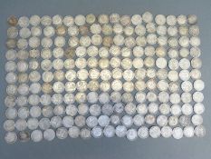 Approximately 258g of pre 1920 three penny pieces includes Victorian examples