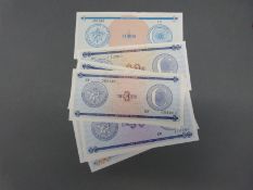 A collection of largely uncirculated Cuban Foreign Exchange certificates