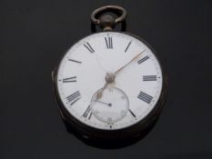 A Victorian hallmarked silver cased fusee lever pocket watch,
