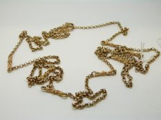 A 9ct gold Albert/ guard chain, with decorative knotted links, 65 inches in length, 43.