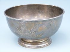 A George III hallmarked silver pedestal bowl, London 1801, maker I.