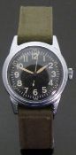 Elgin Type A-11 gentleman's US military wristwatch with cream hands,
