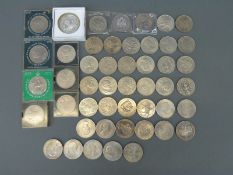 Forty eight Royal Commemorative and Churchill crowns,