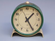 Le Coultre c1930 alarm clock in retro style green case,