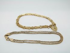 Two 9ct gold bracelets,