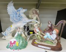 Royal Doulton boxed figurine Elyse, boxed Royal Doulton collie dog, Pegasus figure,