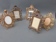 Five various 19thC gilt metal photograph frames including a pair,