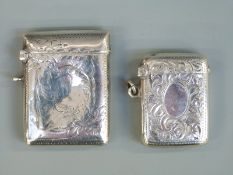 Two early 20thC hallmarked silver vesta cases