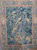 A Belgian wall hanging tapestry depicting Birds of Paradise 163x122cm