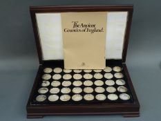Birmingham Mint Ltd deluxe case containing forty silver medals 'Ancient Counties of England'