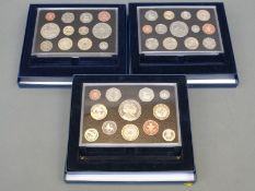 Three Royal Mint UK proof coin collections comprising 2005, 2006 and 2007,
