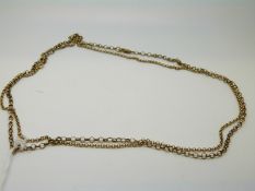 Two 9ct gold belcher chains, 16.