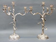 A pair of 19thC silver plated, possibly Elkington,