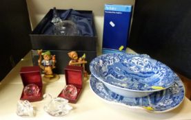 Spode Italian plate and dish, Aynsley, and Stuart Crystal, Swarovski items,