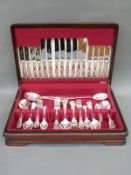 An eight place setting canteen of silver plated Kings pattern cutlery