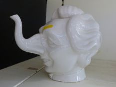 Luck and Flaw novelty Margaret Thatcher teapot