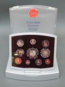 Royal Mint UK year 2000 executive proof coin collection set with with certificate