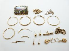 A 9ct gold rope twist bracelet, another 9ct gold bracelet,