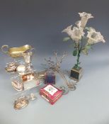 A collection of silver plated cutlery including Kings pattern, Ronson and another lighter,