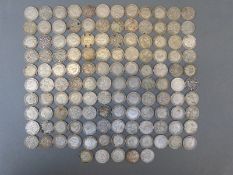 Approximately 175g of pre 1947 three penny pieces