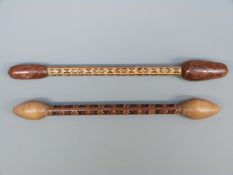 Two 19thC Tunbridge Ware glove darners